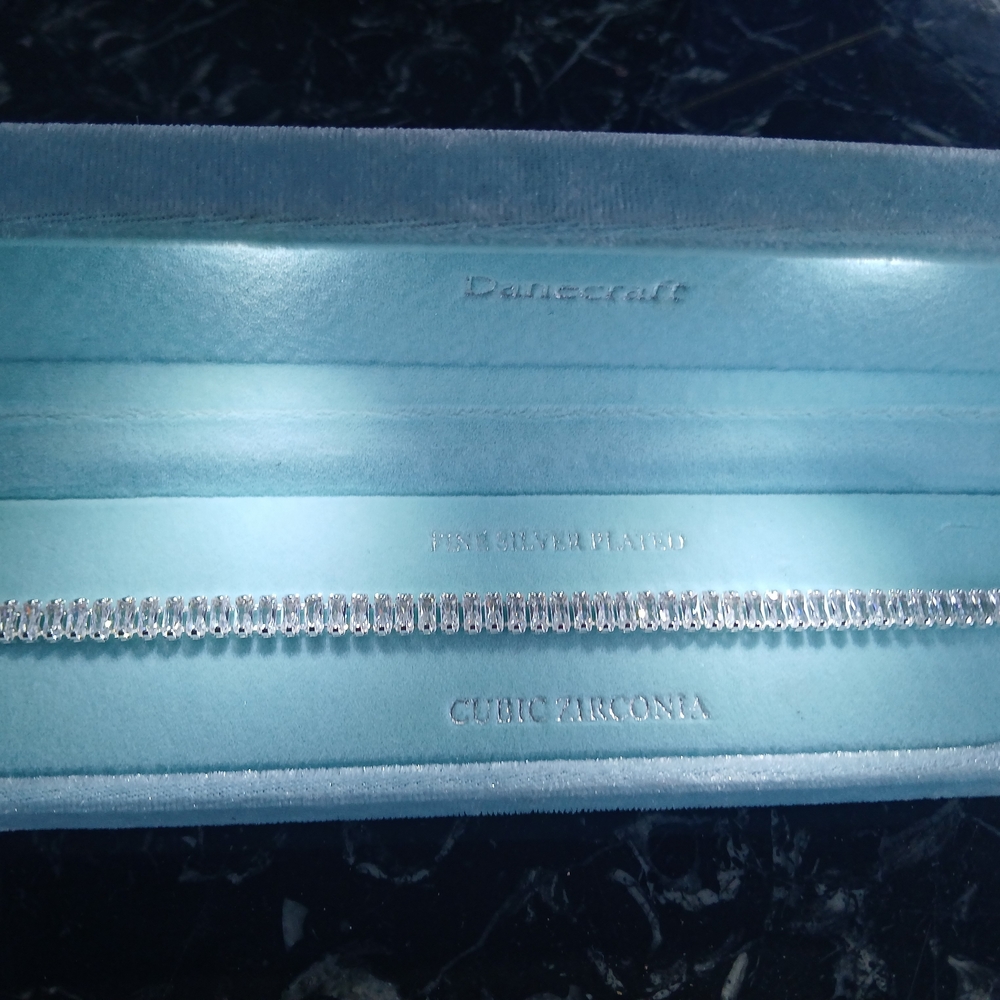 Silver Plated Cubic Zirconia Tennis Bracelet